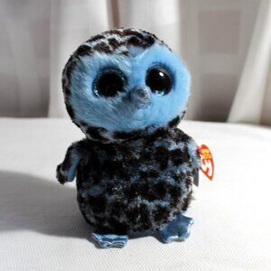 NWT Ty Beanie Boo's Collection "Yago" Owl Plush Stuffed Animal Blue/Black